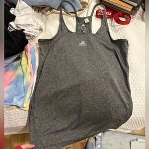 Adidas racer back tank heathered grey